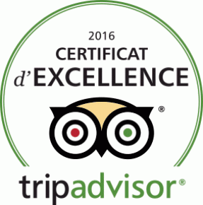 Certificat d'excellence 2016 TripAdvisor